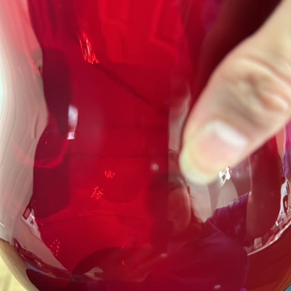 Red Glass Hurricane Candle Holder The Second - Picture 10 of 10